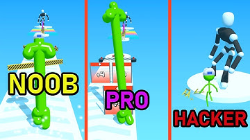 Tall Man Run Game Video - Gameplay Walkthrough All Levels 1-8 (Android, iOS) Noob vs Pro vs Hacker