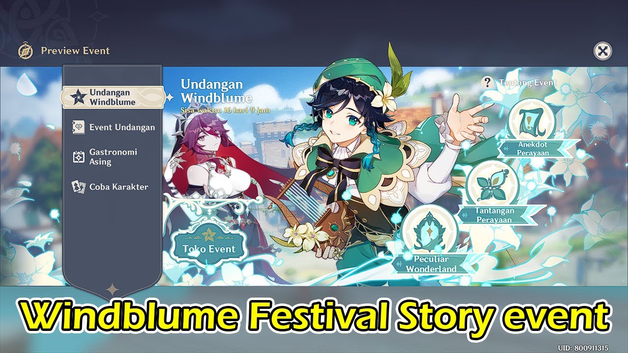 Windblume festival event story  - Genshin Impact
