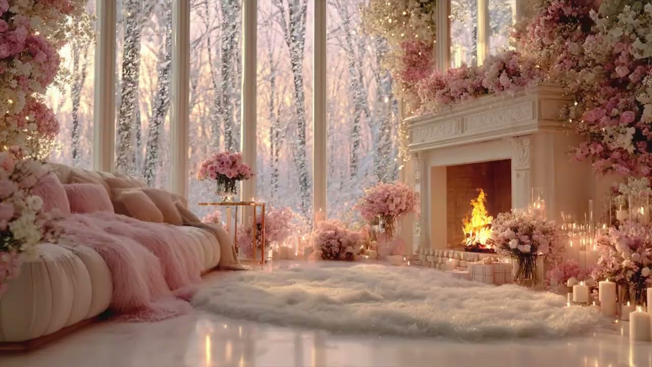 🌨️ 3 Hours White Ember Fireplace Ambience | Soft Snowfall Glow for Peaceful Calm & Focus