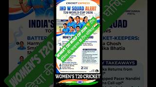 Breaking News: IND W Squad for T20 World Cup 2026 Out! 🇮🇳🏏 | Huge Surprises! #cricketshorts