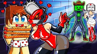 В МЕНЯ ВЛЮБИЛАСЬ ДЕВУШКА БЕНЗОПИЛА В МАЙНКРАФТ! КРАСЯ CHAINSAW GIRL MINECRAFT