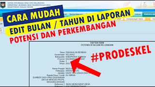 Cara Edit Bulan di Laporan Potensi dan Perkembangan di Prodeskel - Profil Desa dan Kelurahan