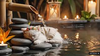 Sleep in Minutes 💤 Cozy Spa Music 4K, Gentle Water Sounds, Cute Kitten Ambience for Deep Sleep screenshot 4