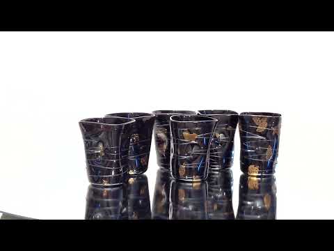 ROASTED Six black and gold drinking glasses from Murano video