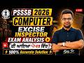 PSSSB Excise Inspector Exam Analysis | Excise Inspector Computer All Asked Questions And Analysis