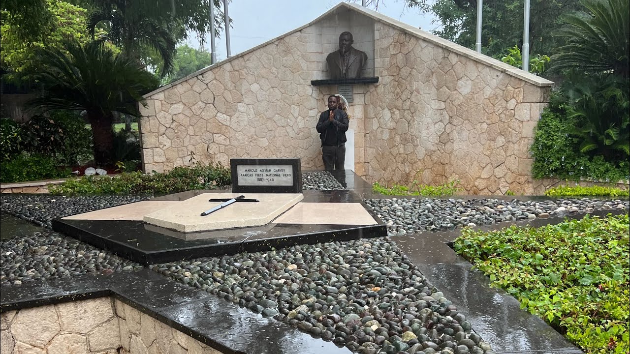 Marcus Garvey grave - at heroes park Kingston Jamaica