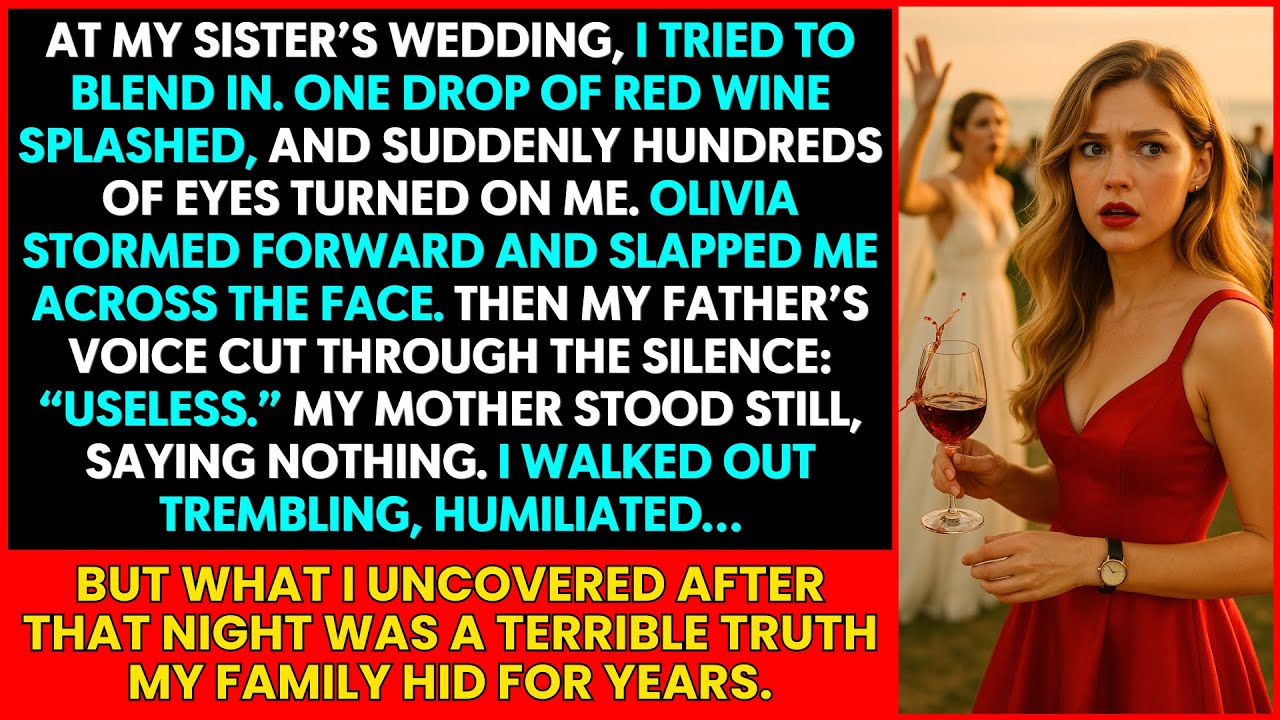At My Sister’s Wedding, She Slapped Me for Spilling Wine, Then Dad Yelled “Useless!”—So I Walked Out