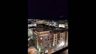 View of Salt Lake City from the Van Ryder Lounge deck at Le Meridien Hotel.
