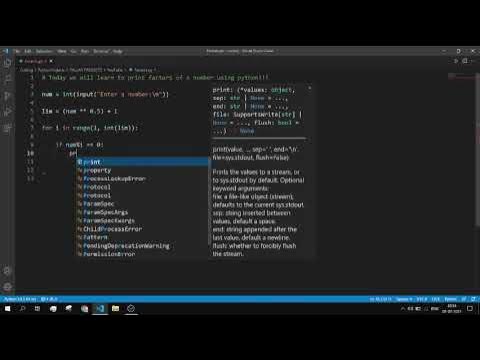 Factors of a number in python - YouTube