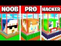 NOOB vs PRO vs HACKER MINECRAFT HOUSE BATTLE! (Build Challenge with UNSPEAKABLE, MOOSE, SHARK)