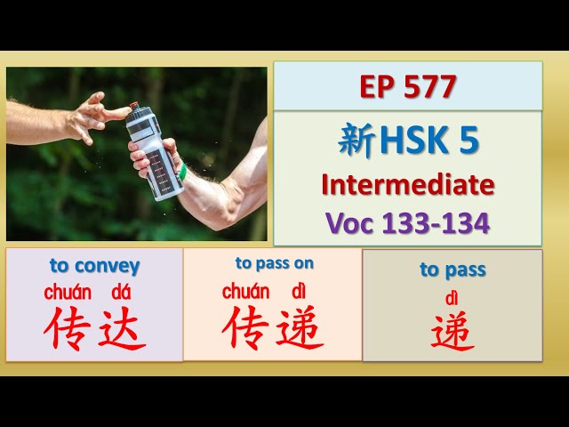 [EP 577] New HSK 5 Voc 133-134 (Intermediate):传达、传递、递|| 新汉语水平3.0中级词汇5 || Join My Daily Live