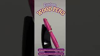 Handmade Customizable Pink Wooden Pen. Gift for military, executive, for him or her