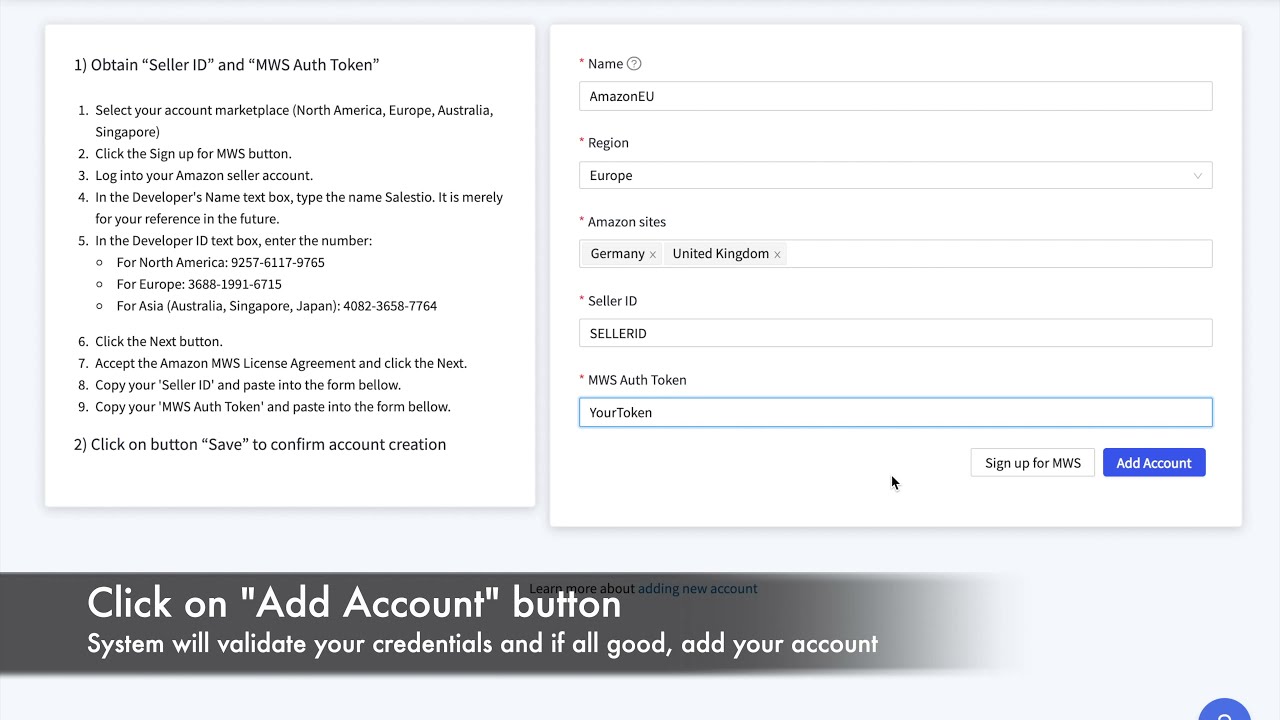 Adding an Amazon account on BigCommerce