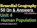 Remedial Geography Unit 4 HumanPopulation Remedialfocus Remedialexam2017 Remedialtricks 
