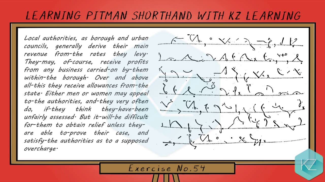 Pitman Shorthand - Exercise No.54 Dictation (105 WPM) - KZ Learning ...