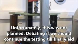 Glassfibre sandwich bending test - flexural three point - yield included