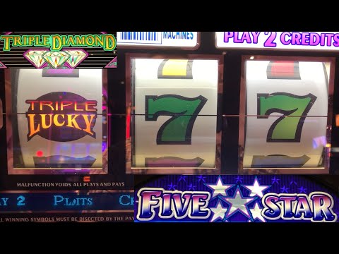 CLASSIC OLD SCHOOL CASINO SLOTS: TRIPLE DIAMOND + TRIPLE LUCKY 7S + FIVE STAR SLOT PLAY! NICE!