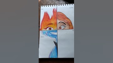 One drawing,but in 4 different styles✨ Ember✨ Part 2 #shorts  #elemental