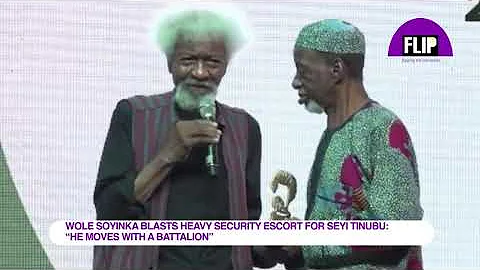 WOLE SOYINKA BLASTS HEAVY SECURITY ESCORT FOR SEYI TINUBU: “HE MOVES WITH A BATTALION”