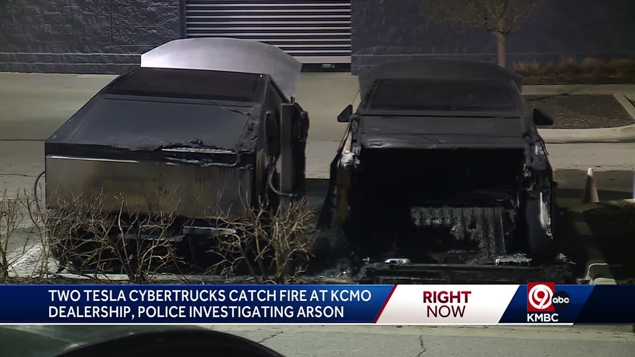 Investigation underway after two Cybertrucks catch fire at Kansas City ...