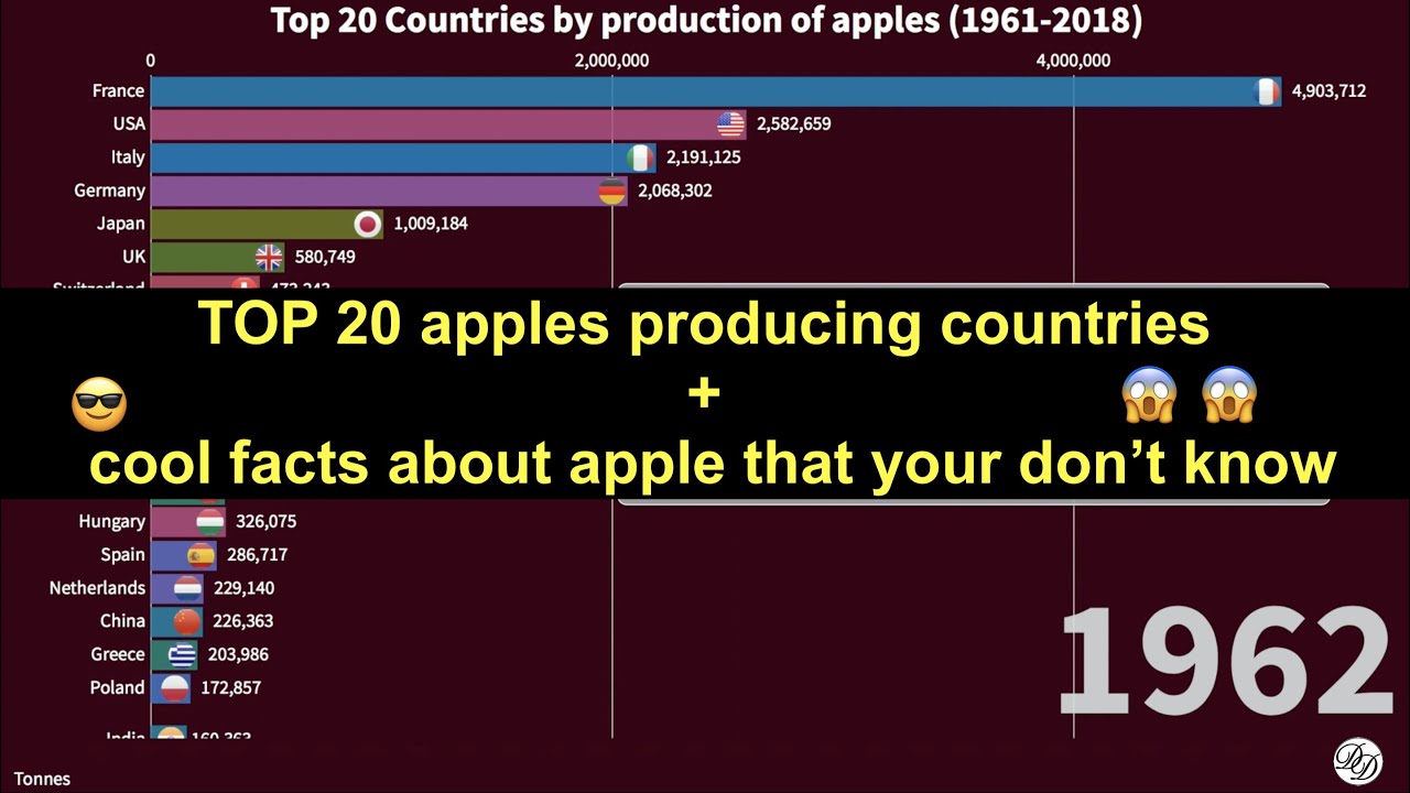 TOP 20 apples producing countries and some cool facts about apple