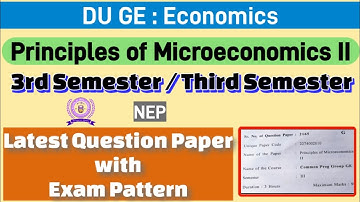 Principles of Microeconomics 2 ge 3rd semester previous year question paper du sol / Regular