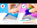 USE MAXIMUM OF YOUR SCHOOL SUPPLIES 🏫📝👦| Awesome Drawing Tips And School Hacks