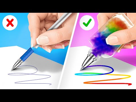 USE MAXIMUM OF YOUR SCHOOL SUPPLIES ???| Awesome Drawing Tips And School Hacks