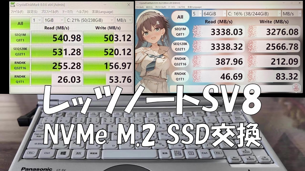 レッツノートSV8　　　　　　　　　　　　　　　　　　NVMe M.2 SSDに換装