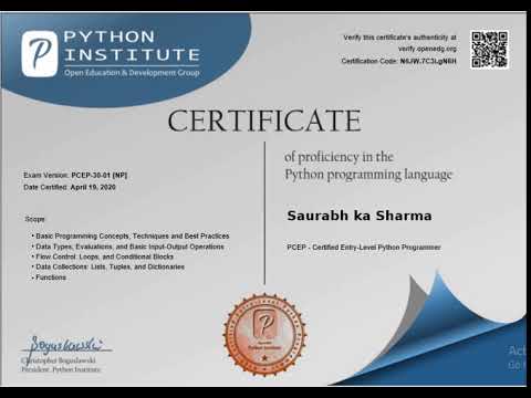 PCEP Certificate (Sharma Ji ka Gyan)