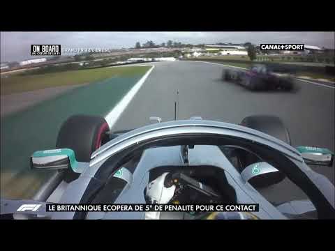 Lewis Hamilton Crashes Into Alex Albon - Brazil 2019