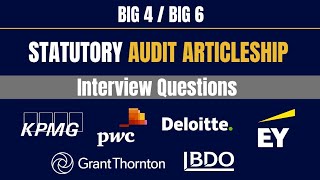 Statutory Audit CA Articleship Interview Questions | Big 4 & Big 6 #articleship #big4 