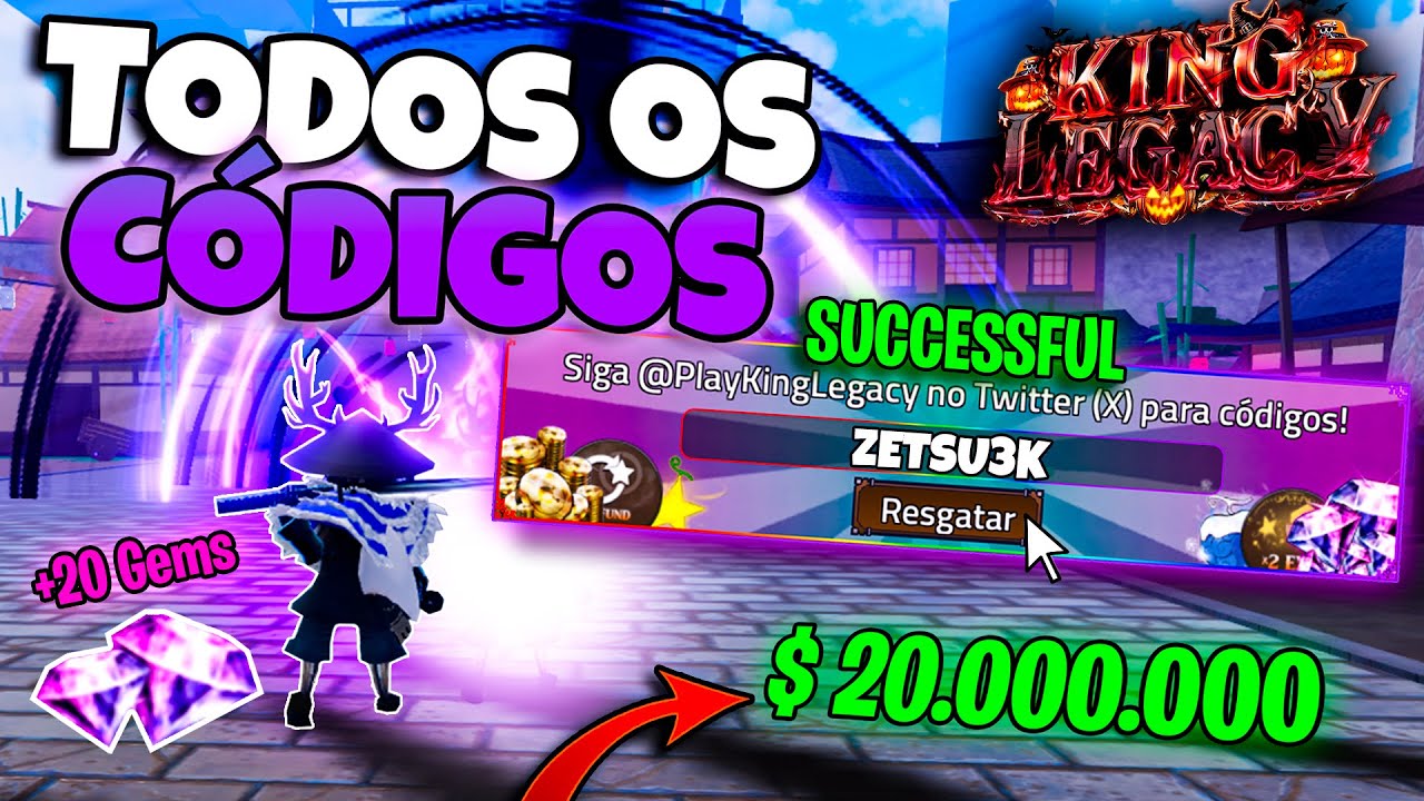 TODOS OS CÓDIGOS do KING LEGACY (GEMAS + BELLIS GRÁTIS!) - YouTube