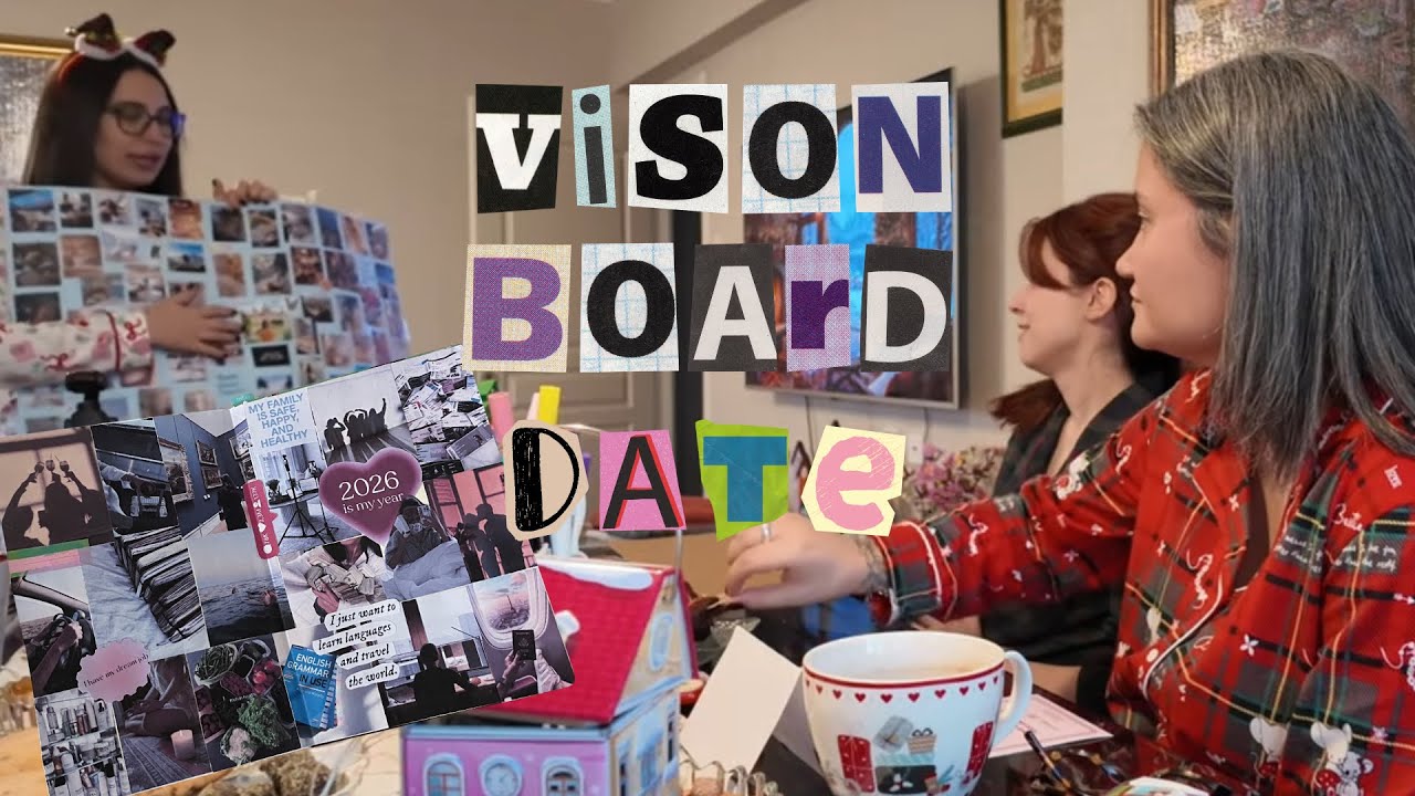 Kızlarla vision board etkinliği ❣️ pijama partisi 🥳