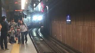 京阪10000系10004F(機関車トーマスラッピングラストランHM)交野線私市行き臨時快速急行 中之島停車
