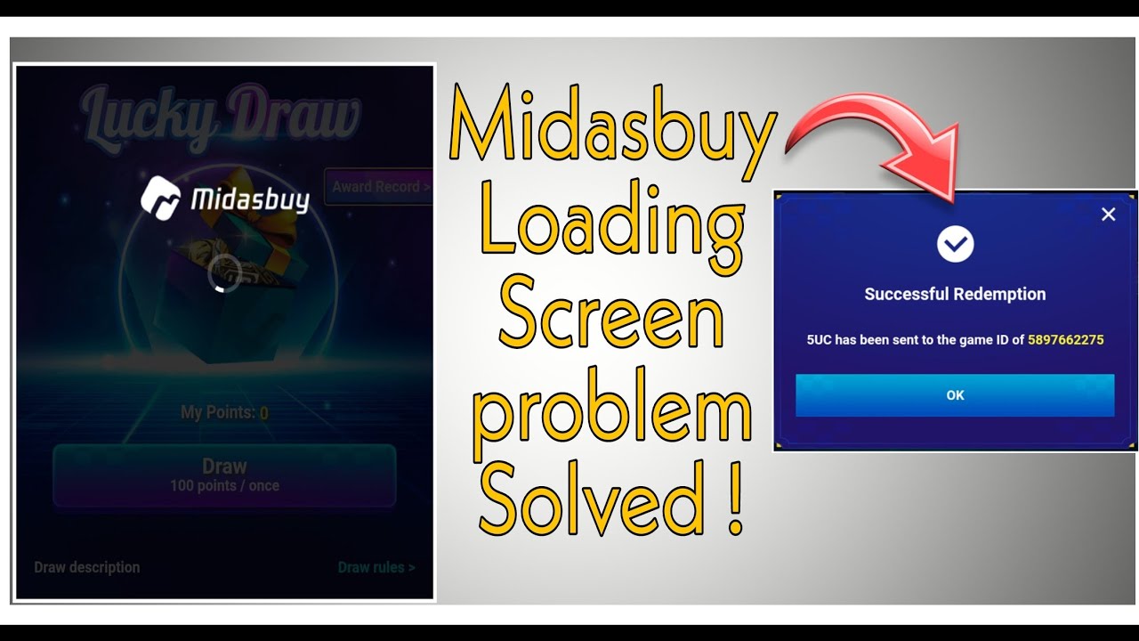 MIDASBUY LOADING SCREEN PROBLEM SOLVED ||FREE UC REDEEM|| PUBG MOBILE || BGMI