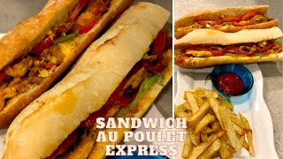 ساندويش  رائع بحشوة  لذيذة  والأهم سريع التحضير//Sandwich au poulet express