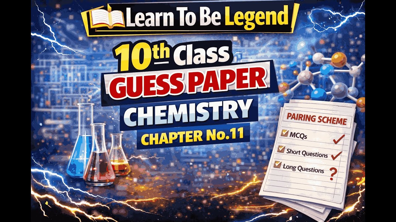 10th Class Guess Paper Chemistry Chapter No.11 from Learn To Be Legend