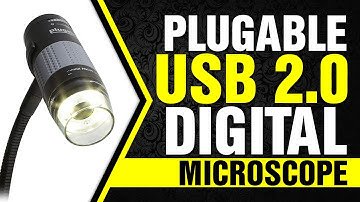 Plugable USB 2.0 Digital Microscope with Flexible Arm Observation Stand for Windows, Mac, Linux