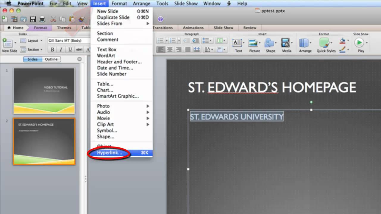 create a footer in powerpoint 2011 for the mac