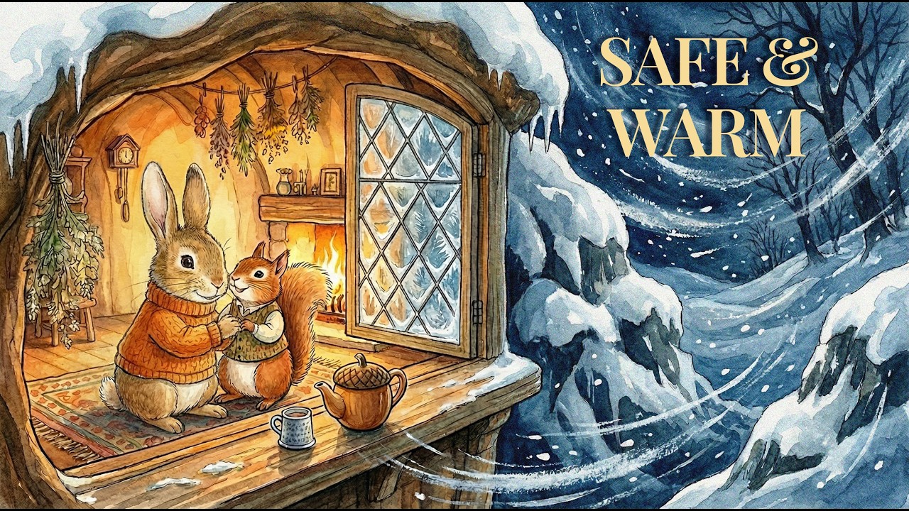 ❄️ Safe from the Storm: Cozy Winter Night in a Miniature Village | ASMR & Relaxing Music for Sleep