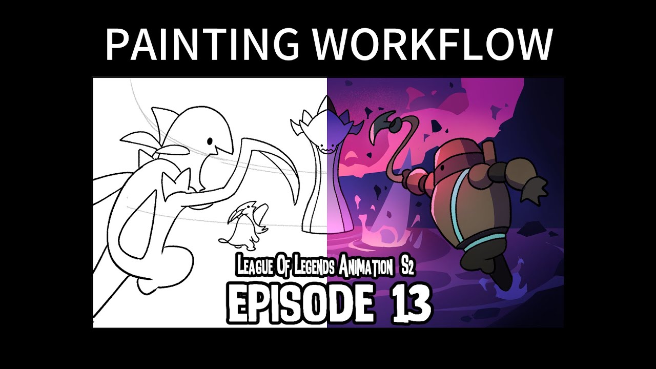 LOL animation S2 EP 13 Thumbnail Painting Workflow - YouTube