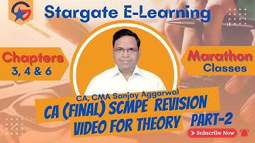 CA Final SCMPE Revision Video for Theory Marathon Class Part-2 Ch. 3,4 & 6 By CA, Sanjay Aggarwal