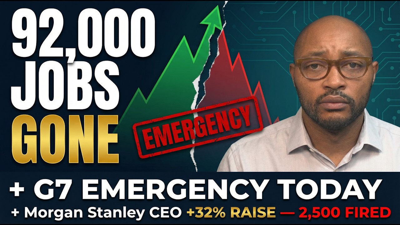 92,000 JOBS GONE + G7 EMERGENCY TODAY + Morgan Stanley CEO +32% While 2,500 FIRED