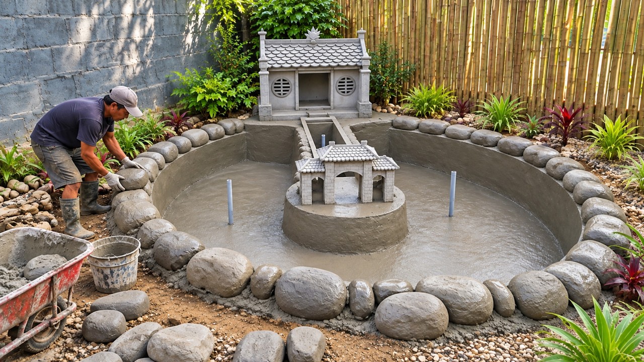 He Transformed an Abandoned Garden Corner into a Beautiful Koi Pond!