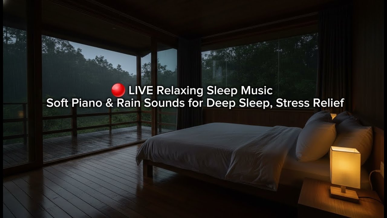 🔴LIVE Relaxing Sleep Music 🎹 Soft Piano & Rain Sounds for Deep Sleep, Stress Relief