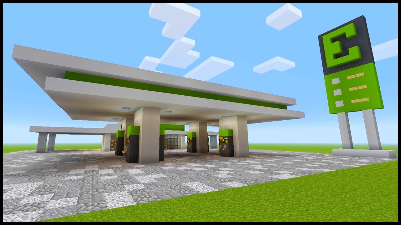 Minecraft: How to Build a Gas Station! - YouTube