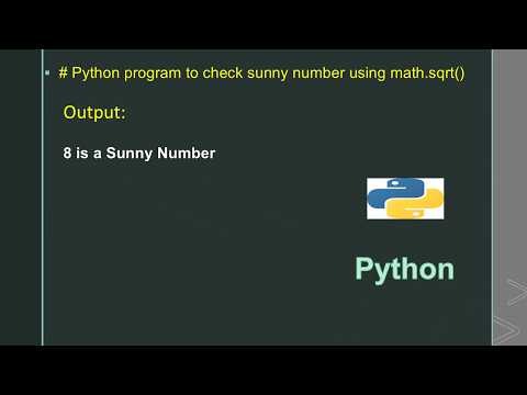 # Python program to check sunny number using math.sqrt()