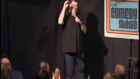Comedian Mike Dorval deals with a heckler at The C...