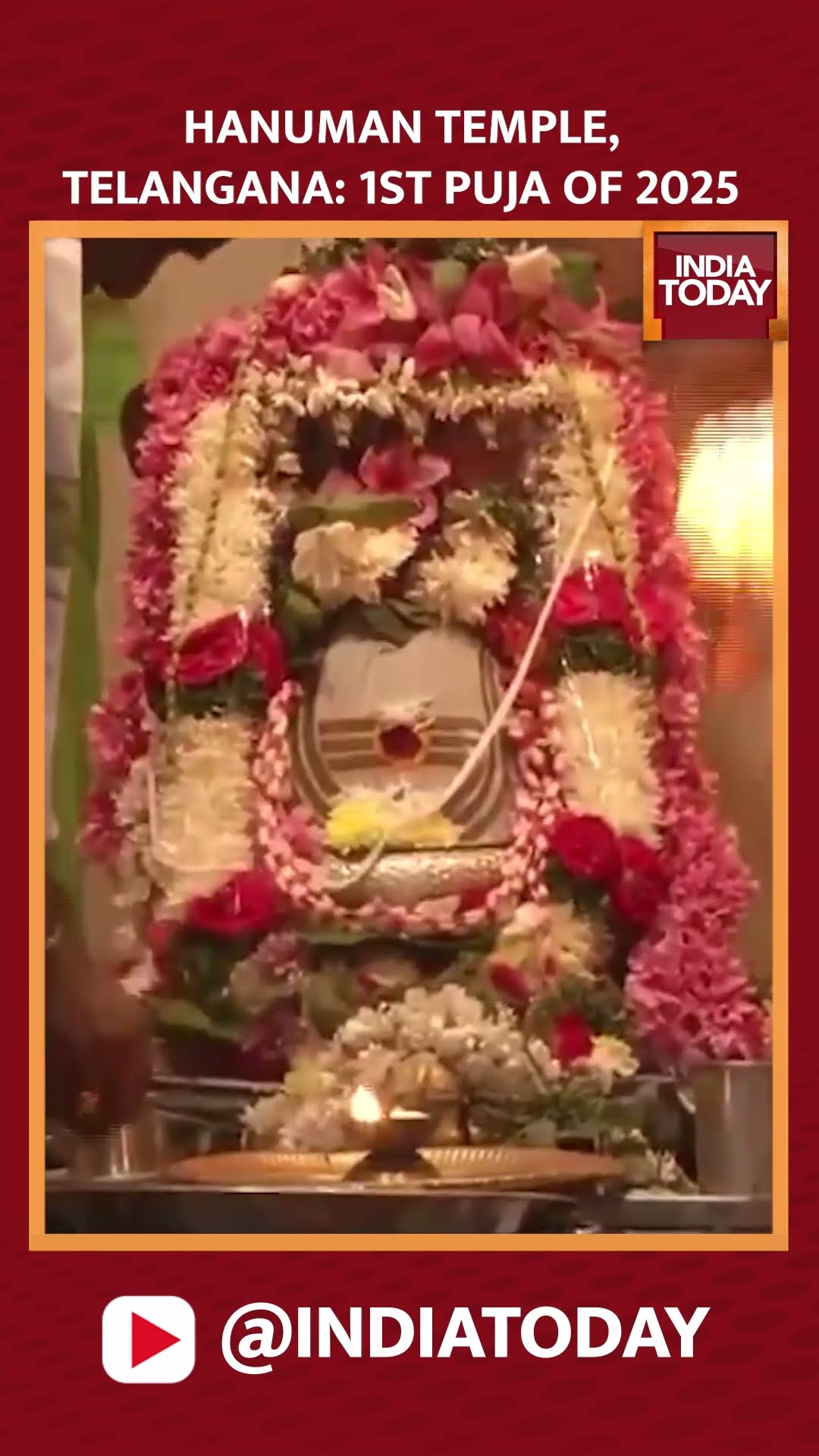 Telangana's Hanuman Temple Witnesses Its First Pooja Of 2025 #shorts #telangana #hanumantemple